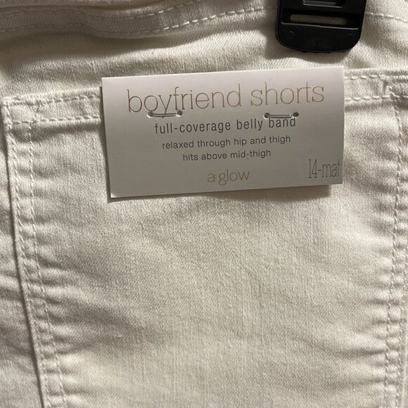 a:glow Maternity White Jean Shorts size 14 - Picture 4 of 5